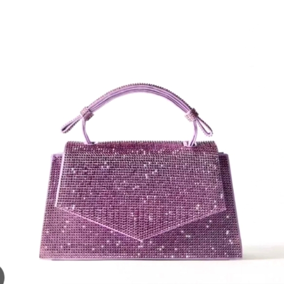 Zara Handbags - ❌️SOLD❌️SPARKLY MINI CITY BAG PURPLE